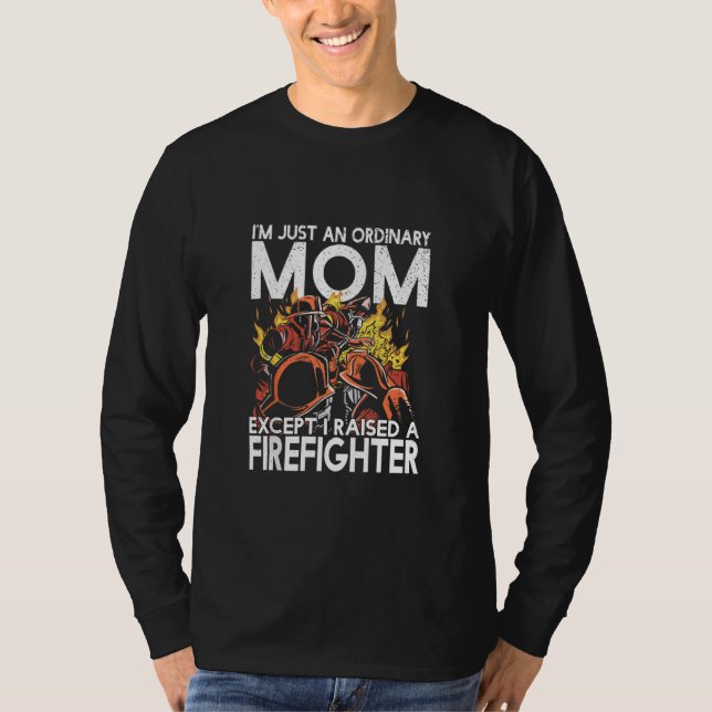 Camiseta Engraçado Retro Vintage Bombeiro Mãe (Frente)