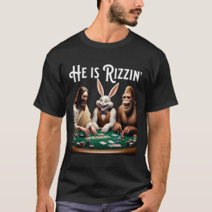 Camiseta Engraçado Rizz Ele É Rizzin Jesus