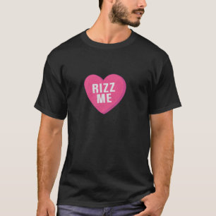 Camiseta Engraçado Rizz Me Candy Forma Coração Beija Namora