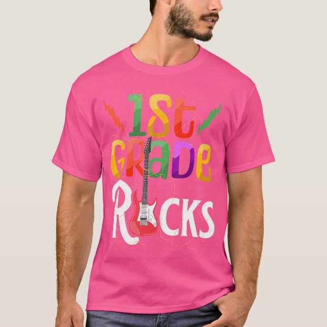 Camiseta Engraçado Rocks Da Série 1Rua De Volta Para Estuda (Frente)