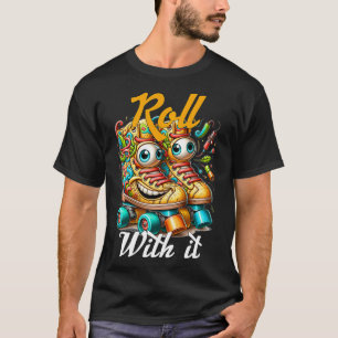 Camiseta Engraçado Roll com ele Rolo de Nova York patinando
