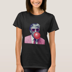 Camiseta Engraçado Rosa Donald Trump Bble Gum Yum Tee