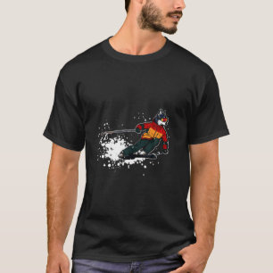 Camiseta Engraçado Rosto De Cachorro De Esqui Para Amantes