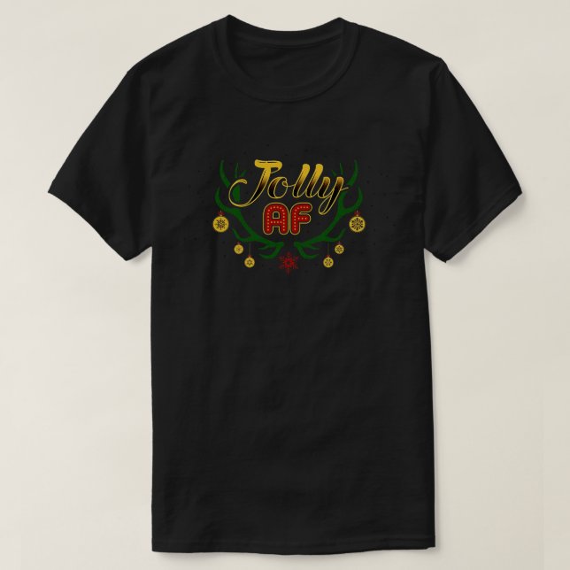Camiseta Engraçado Rosto de Natal 4 (Frente do Design)
