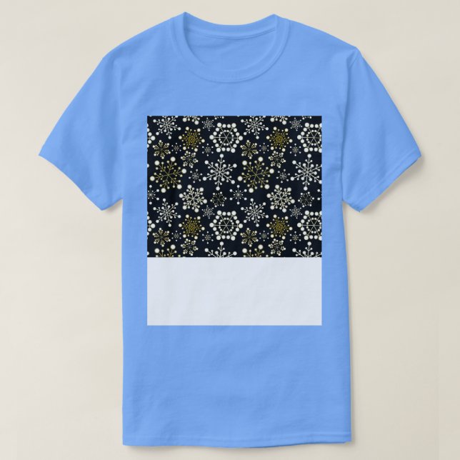 Camiseta Engraçado Rosto de Natal Máscara Flocos de Neve Fa (Frente do Design)