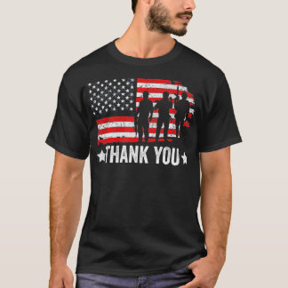 Camiseta Engraçado Roupa de Bandeira Militar dos EUA Obriga