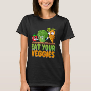 Camiseta Engraçado Roupa de Vegan com coma seus vegetais