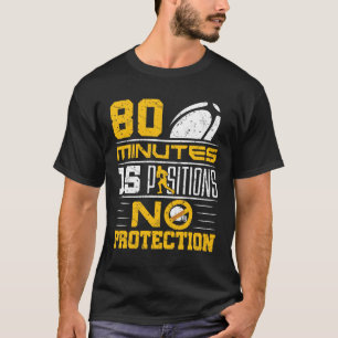Camiseta Engraçado Rugby 80 Minutos 15 Posições Sem Proteçã