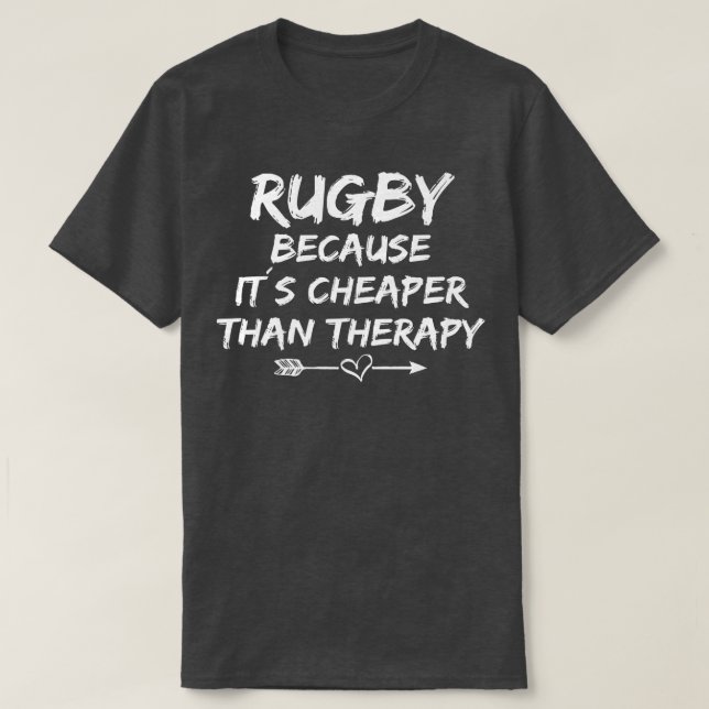 Camiseta Engraçado rugby dizendo terapia de rugby (Frente do Design)