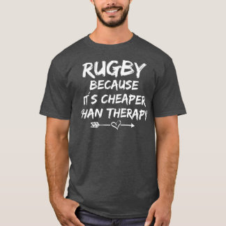 Camiseta Engraçado rugby dizendo terapia de rugby