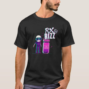 Camiseta Engraçado Rx & Rizz   Vaporwave Pharmacy Tech