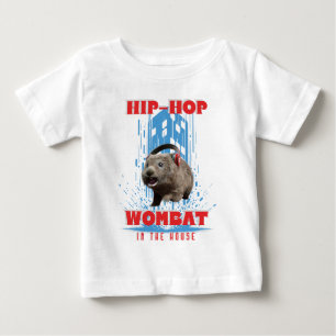 Camiseta Engraçado salto de Hip Wombat na Casa