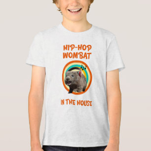 Camiseta Engraçado salto de Hip Wombat na Casa
