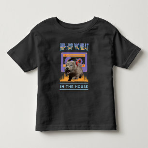 Camiseta Engraçado Salto Hip Wombat Music Lover com Fones d