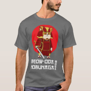 Camiseta Engraçado Samurai Gato Gato Kawaii Gato Gato de An