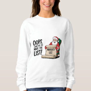 Camiseta Engraçado Santa Claus Naughty List Design de Natal
