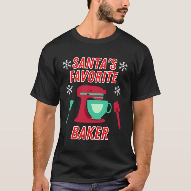 Camiseta Engraçado Santas Favoritas Baker Adoram Banhar o N (Frente)