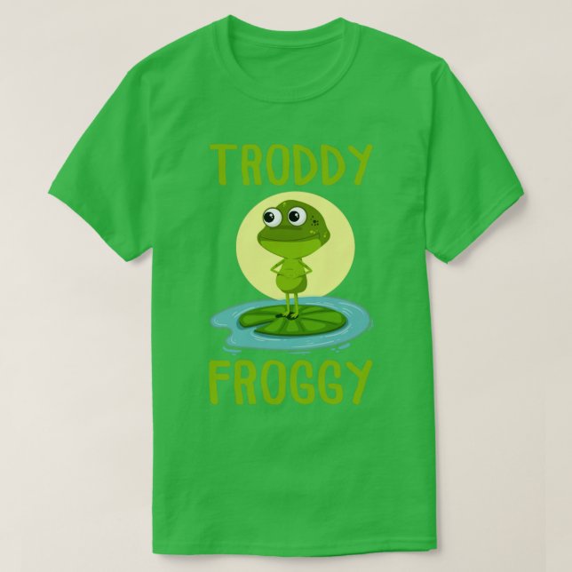 Camiseta Engraçado Sapo Troddy Froggy Gift Sapo Bonito (Frente do Design)