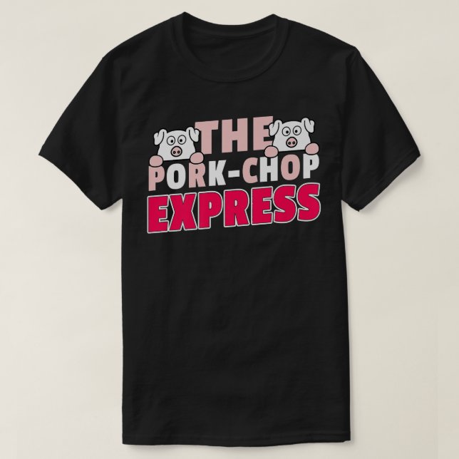 Camiseta Engraçado Sarcástico Chop Pig Griling Shirt Premi (Frente do Design)