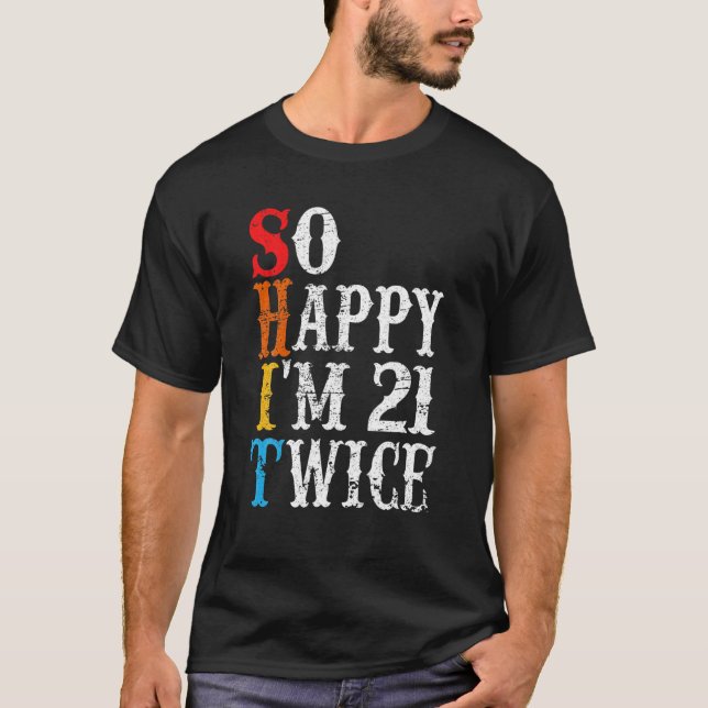 Camiseta Engraçado Sarcástico Com 42 Anos De Idade, Present (Frente)