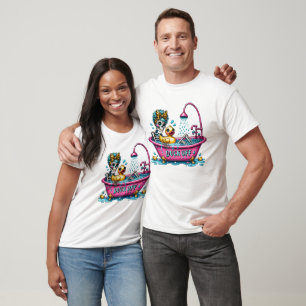 Camiseta Engraçado Sarcástico Esqueleto De Banho Desligado