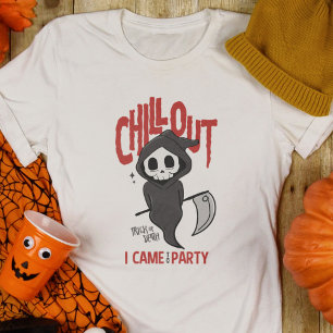 Camiseta Engraçado Sarcástico GrimReaper Figurino de Festa