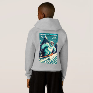 Camiseta Engraçado Sasquatch Estava Aqui No Snowboard Winte