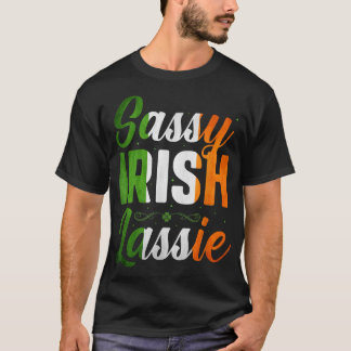 Camiseta Engraçado Sassy Irish Lassie Saint Patricks Day Gi