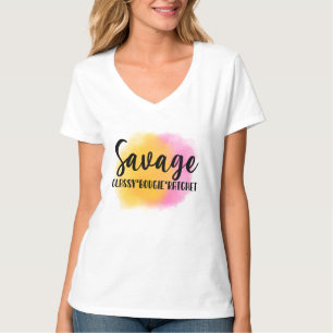 Camiseta Engraçado Savage/Classy/Bougie/Ratchet