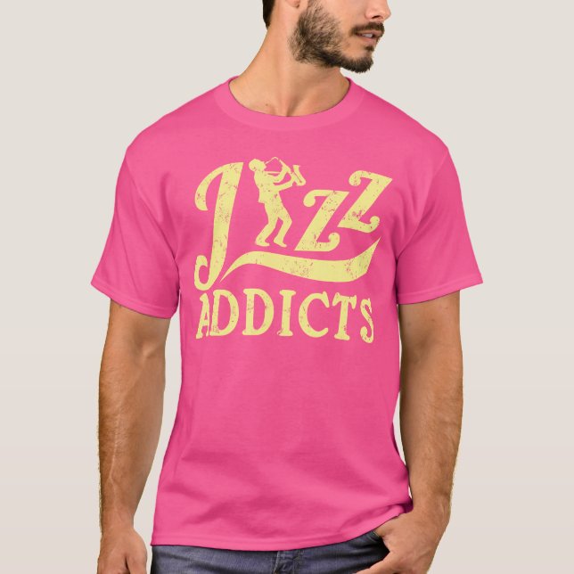 Camiseta Engraçado Saxofone Jazz Music Lover Jazz Viciado e (Frente)