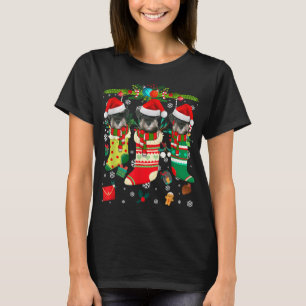 Camiseta Engraçado Schnauzer Árvore de Natal Meias Cão Por 