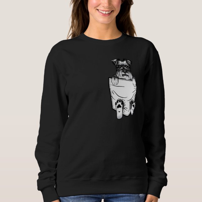 Camiseta Engraçado Schnauzer Dentro Pocket Para Cachorro (Frente)