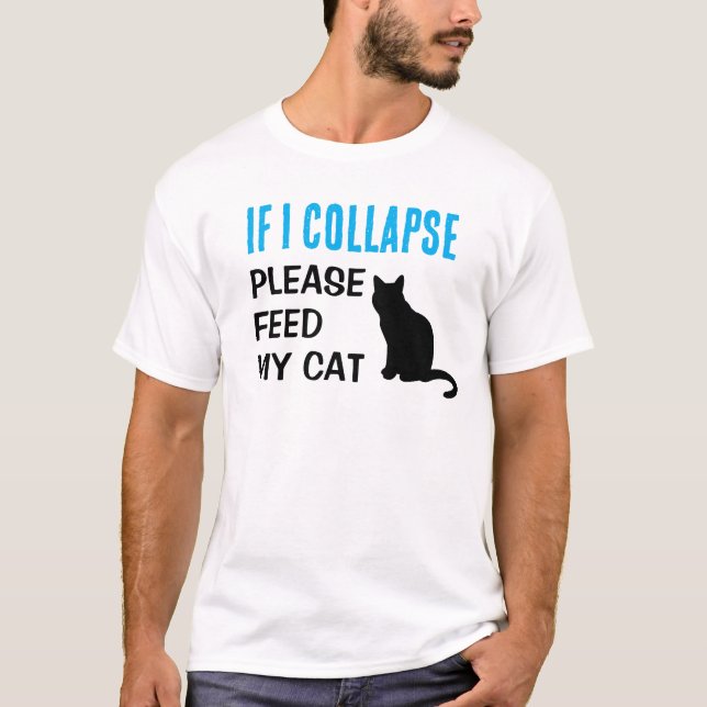 Camiseta Engraçado Se Eu Colapsar Gato Pai (Frente)