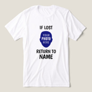 Camiseta Engraçado Se Perdido Devolver Para Foto Personaliz