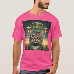 Camiseta Engraçado Selfie Ufos Gatinhos Miúdas Meninas St P
