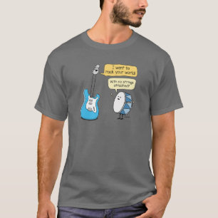 Camiseta Engraçado Sem Cordas Acopladas Violão com Tambor