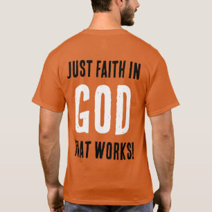 Camiseta Engraçado "Sem Truques De Medo. Apenas Fé em DEUS"