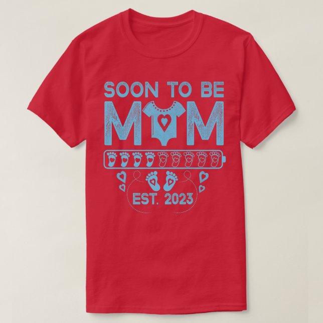 Camiseta Engraçado Ser Mamãe Mamãe Engraçado Anunciar Gravi (Frente do Design)