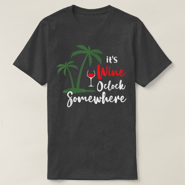 Camiseta Engraçado Seu Vinho Orelha Em Algum Lugar No Verão (Frente do Design)