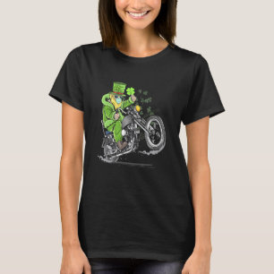Camiseta Engraçado Shamrock Leprechaun, Rua de motocicleta 