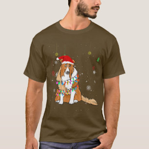 Camiseta Engraçado Shetland Sheepdog Dog Santa Hat Natal Li