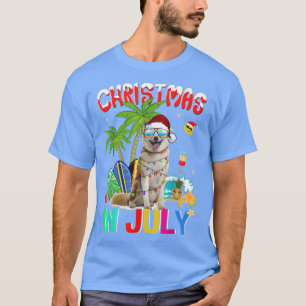 Camiseta Engraçado Shiba Inu no Natal dos óculos escuros