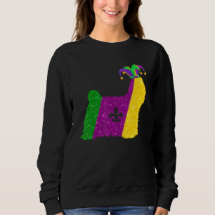 Camiseta Engraçado Shih Tzu Cachorro Mardi Gras - Miçanga C