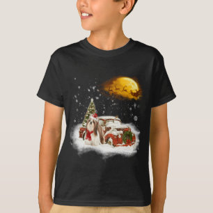 Camiseta Engraçado Shih Tzu Cachorro Neve Red Truck Natal