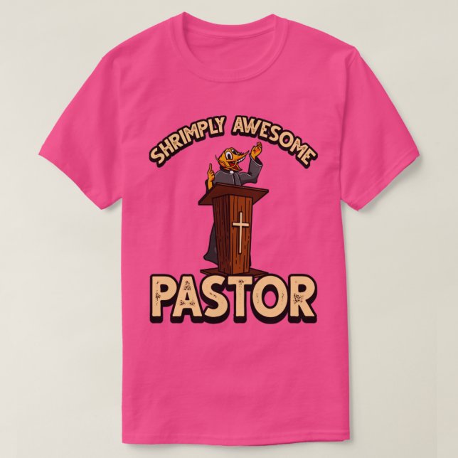 Camiseta Engraçado ShrimpPrawn Pun para Pastor Cristão (Frente do Design)