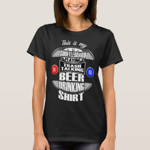 Camiseta Engraçado Shuffleboard Jogando Liga Bebendo De Cer