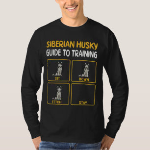 Camiseta Engraçado Siberian Husky Guia Para Treinar Cão Obe