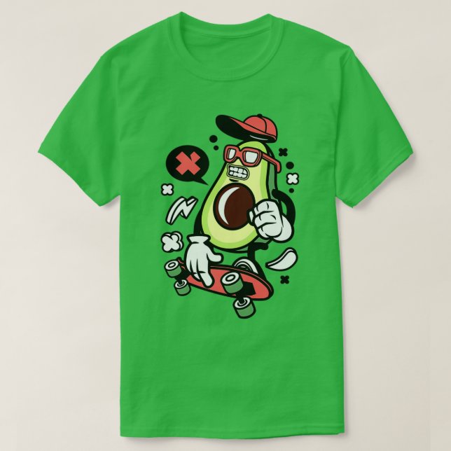 Camiseta engraçado skate legal abacado Funny Vegan ama Abac (Frente do Design)