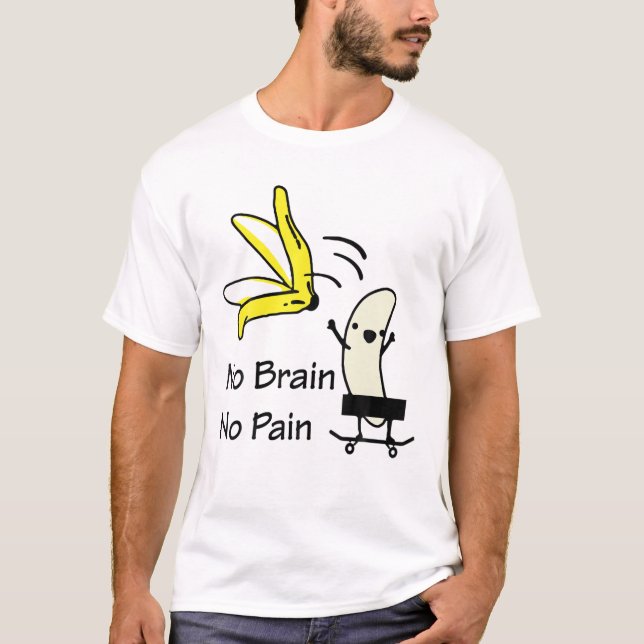 Camiseta Engraçado Skateboard Censurado Banana Vegan Skater (Frente)