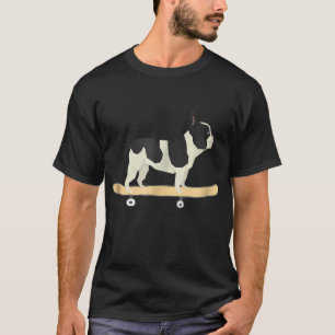 Camiseta Engraçado Skateboard Francês Buldogue Puppy
